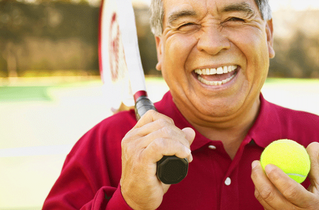 man with tennis racquet